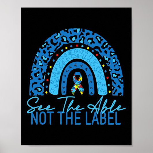 Zie het niet-label Autisme-bewustzijn Puzzle Poster (Voorkant)