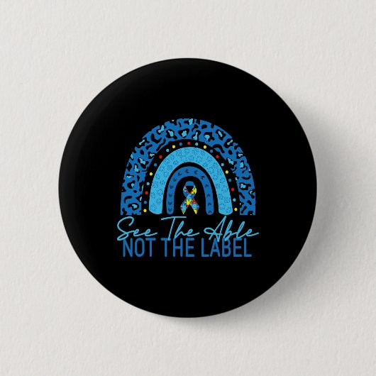 Zie het niet-label Autisme-bewustzijn Puzzle Ronde Button 5,7 Cm (Voorkant)