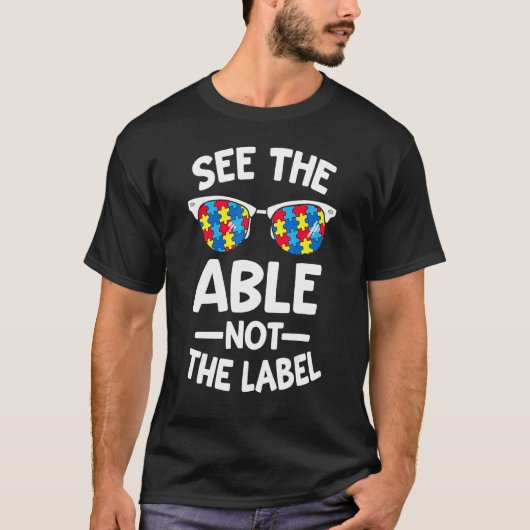 Zie het niet-label Autisme-bewustzijn Puzzle T-shirt (Voorkant)