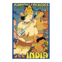 Zie het Poster voor Vintage-reizen in India voor k