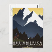  zie het reizen van de Amerikaanse Montana WPA Briefkaart (Voorkant / Achterkant)