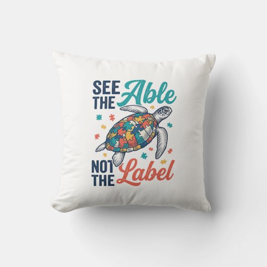 Zie het shirtontwerp voor bewustzijn van de Able T Kussen (Voorkant)