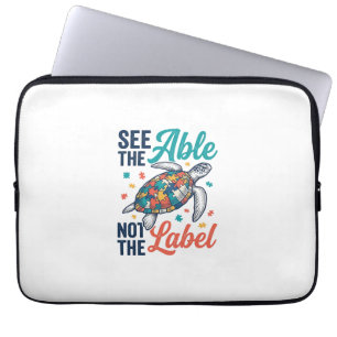 Zie het shirtontwerp voor bewustzijn van de Able T Laptop Sleeve