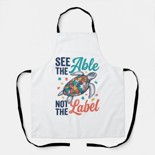 Zie het shirtontwerp voor bewustzijn van de Able T Schort (Voorkant)