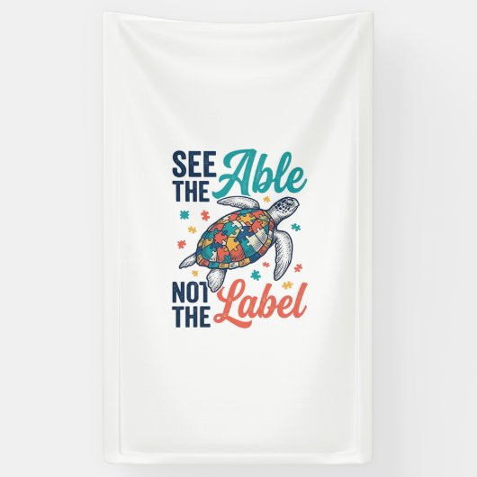 Zie het shirtontwerp voor bewustzijn van de Able T Spandoek (Verticaal)