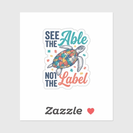 Zie het shirtontwerp voor bewustzijn van de Able T Sticker (Vel)