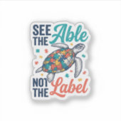 Zie het shirtontwerp voor bewustzijn van de Able T Sticker (Voorkant)