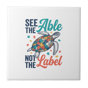 Zie het shirtontwerp voor bewustzijn van de Able T Tegeltje