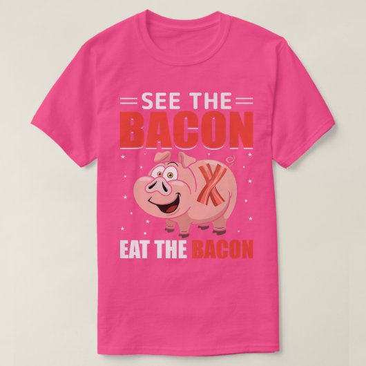 Zie het spek eet het spek - Grappig varkensvlees T-shirt (Design voorkant)