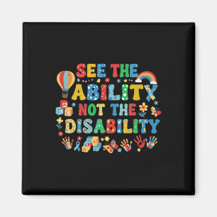Zie het vermogen, niet de handicap Autisme bewustz Magneet