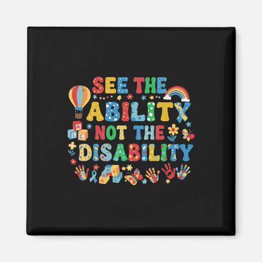 Zie het vermogen, niet de handicap Autisme bewustz Magneet (Voorkant)