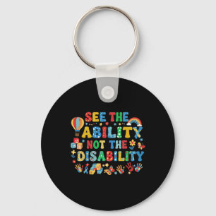 Zie het vermogen, niet de handicap Autisme bewustz Sleutelhanger