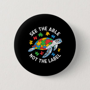 Zie het vermogen, niet het label Autisme bewustzij Ronde Button 5,7 Cm