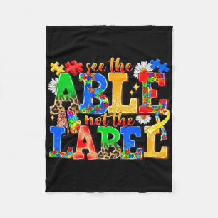 Zie Het Vermogen Niet Het Label Autisme Bewustzijn Fleece Deken