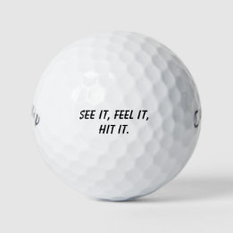 'Zie het. Voel het. Sla het.' Golf Mantra Motivati Golfballen