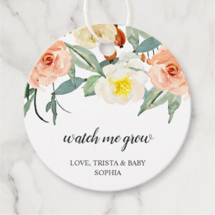 Zie hoe ik Baby shower maak met peach Floral Girl Bedankjes Labels