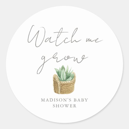Zie hoe ik een eenvoudig, zuinig Baby shower kweek Ronde Sticker (Voorkant)