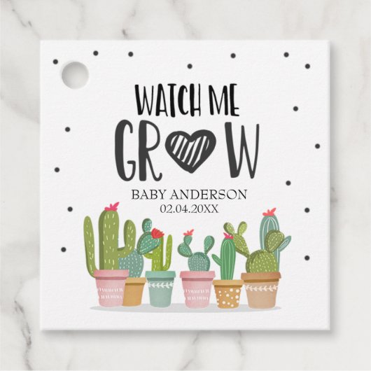 Zie hoe ik groene cactus kweek Succulent Fiesta Bedankjes Labels (Voorkant)