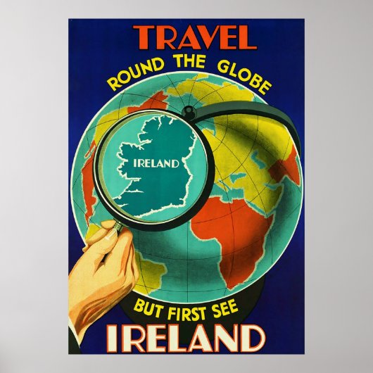 Zie Ierland ~ Irish Travel Poster. Poster (Voorkant)