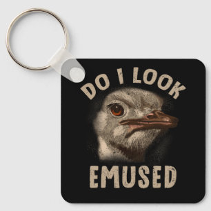 Zie ik er geamuseerd grappig emu dier liefde emus sleutelhanger