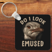 Zie ik er geamuseerd grappig emu dier liefde emus sleutelhanger (Voorkant)