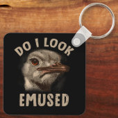 Zie ik er geamuseerd grappig emu dier liefde emus sleutelhanger (Achterkant)