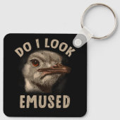 Zie ik er geamuseerd grappig emu dier liefde emus sleutelhanger (Achterkant)