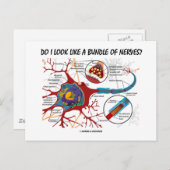 Zie ik eruit als een bundel zenuwen? Neuron Synaps Briefkaart (Voorkant / Achterkant)
