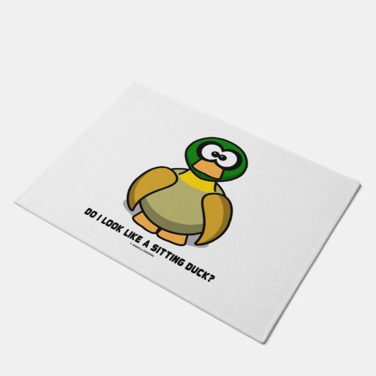 Zie ik eruit als een Sitting Duck? Cartoon-achtige Deurmat (Schuin)