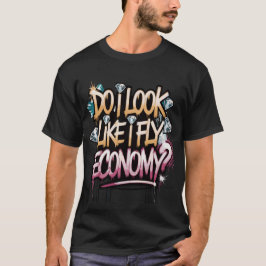 Zie ik eruit als vliegende economie? Sassy Graffit T-shirt