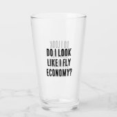 Zie ik eruit alsof ik vlieg Economie Grappige Reis Glas (Achterkant)