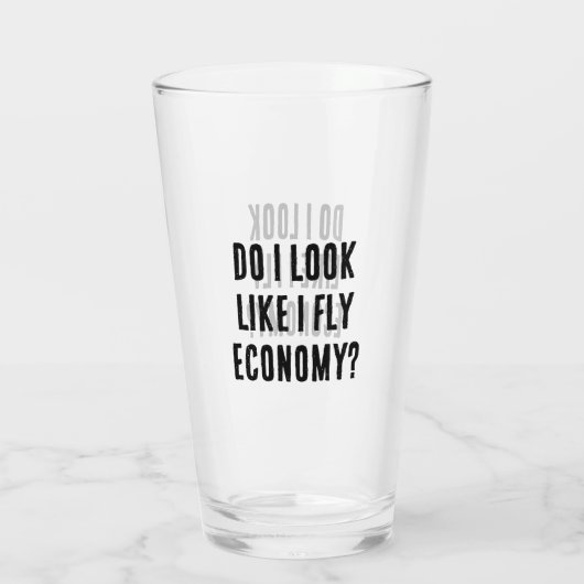 Zie ik eruit alsof ik vlieg Economie Grappige Reis Glas (Achterkant)