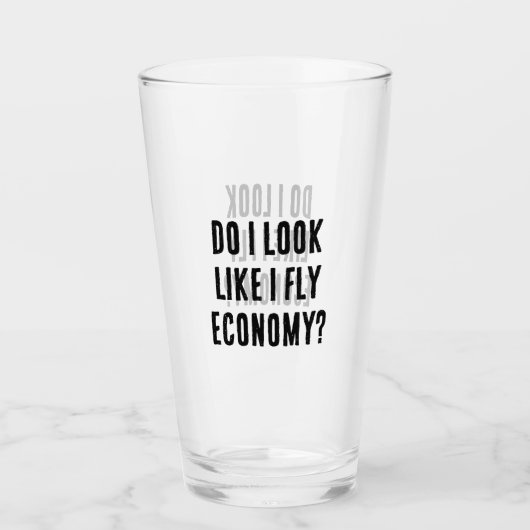 Zie ik eruit alsof ik vlieg Economie Grappige Reis Glas (Voorkant)