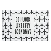 Zie ik eruit alsof ik vlieg Economie Grappige Reis Kussensloop (Achterkant)
