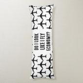 Zie ik eruit alsof ik vlieg Economie Grappige Reis Lichaamskussen (Achterkant (Verticaal))