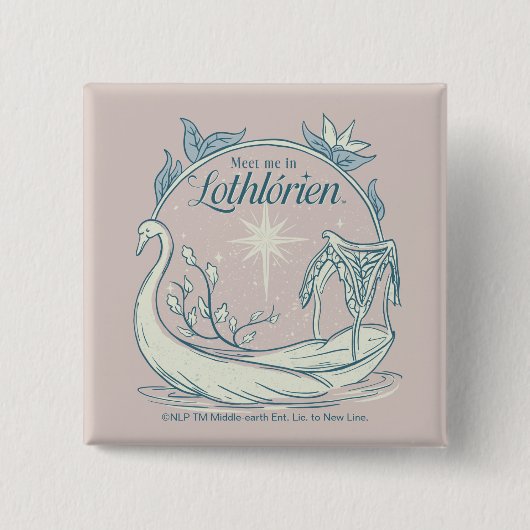 Zie ik in LOTHLORIEN™ - Zwanenboot Vierkante Button 5,1 Cm (Voorkant)