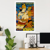 Zie India ~ Ajanta Frescoes Poster (Thuiskantoor)