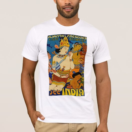 Zie India ~ Ajanta Frescoes T-shirt (Voorkant)