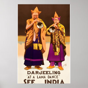 Zie India Darjeeling Jaren 30 Oude Stijl Reizen Poster