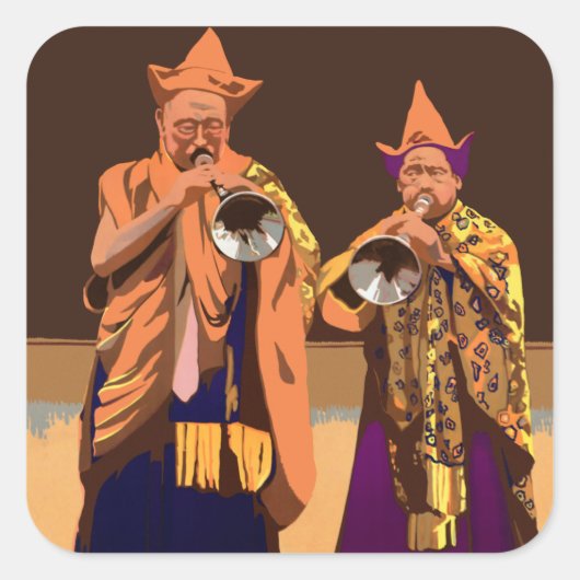 Zie India ~ Darleeling Vierkante Sticker (Voorkant)