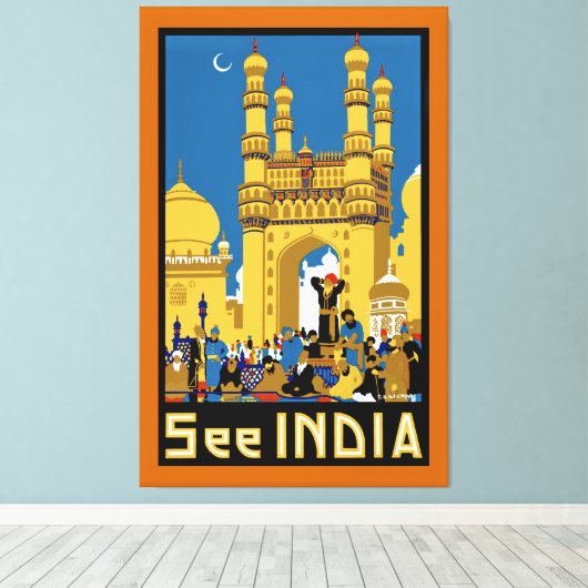 Zie India ~ Hyderabad - XL Canvas Afdruk (Insitu (Houten vloer))