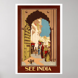 Zie India Vintage Reisposter Poster