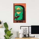 Zie India Vintage Reisposter Print (Thuiskantoor)