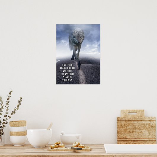 Zie je angst - Wolf - Gym, Hustle Poster (Keuken)