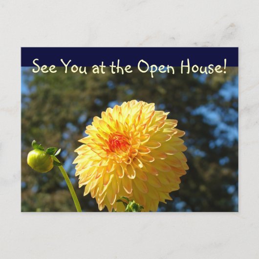 Zie je bij de Open Huis! ansichtkaarten Dahlia Briefkaart (Voorkant)