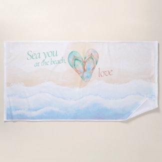 Zie je bij het strand Kustliefde Handdoek