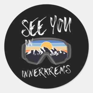 Zie je in de binnenkrems Kärnten Vacation Ski Gogg Ronde Sticker