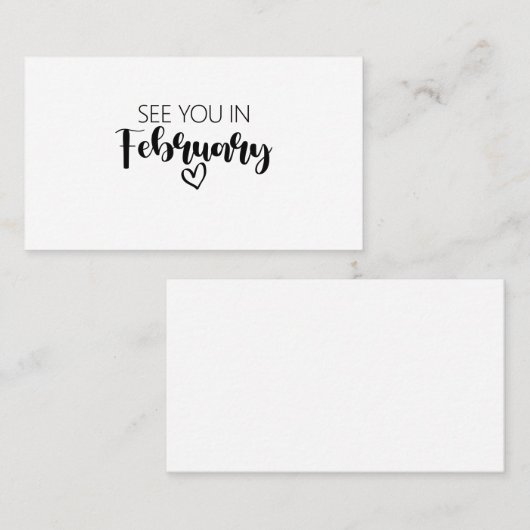 Zie je in februari Zwangerschap Aankondiging (Voorkant / Achterkant)