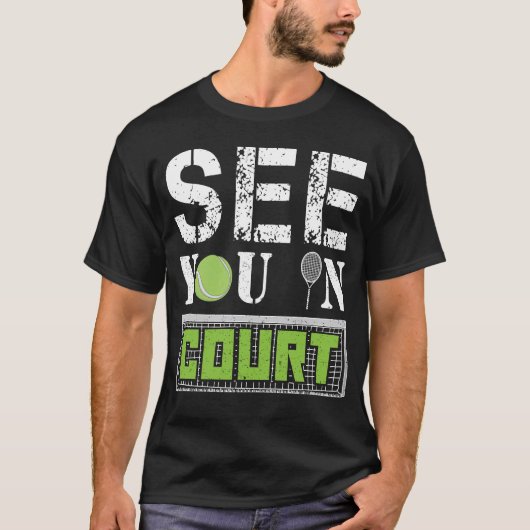 Zie je in het Tennis Tournament Gift Racket T-shirt (Voorkant)