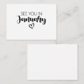 Zie je in januari Zwangerschap Aankondiging (Voorkant / Achterkant)